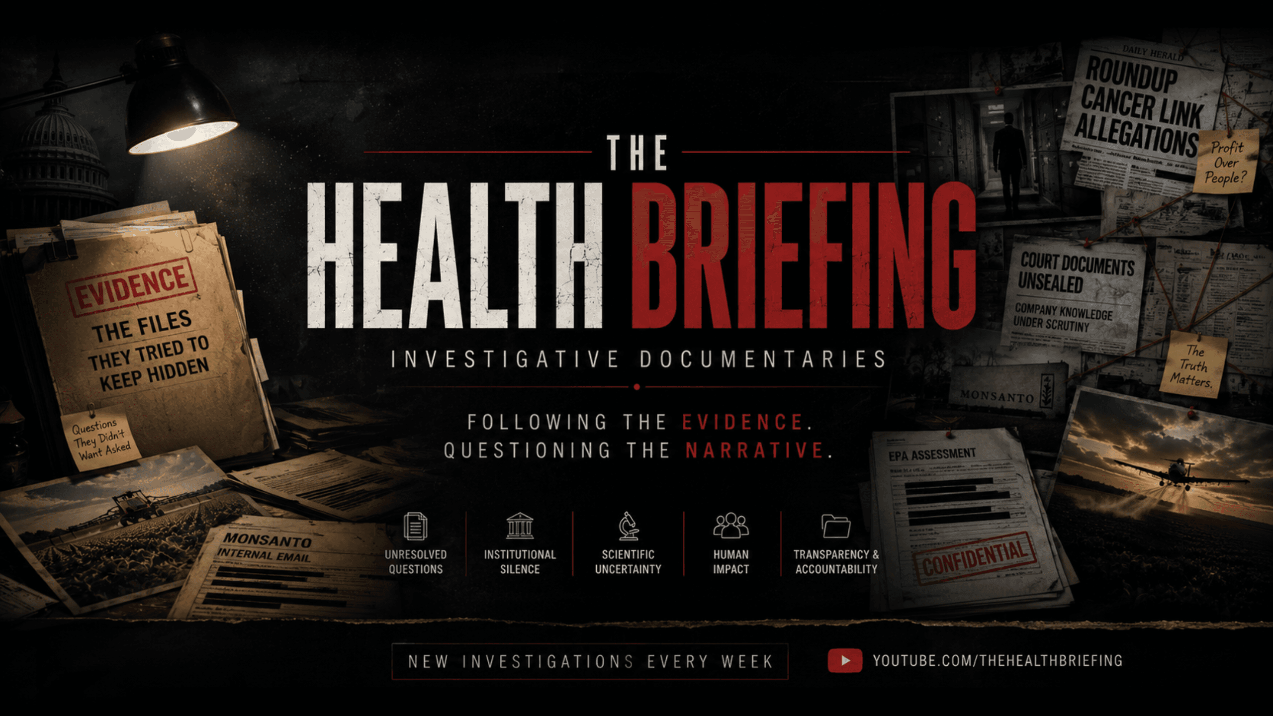 The Health Briefing cinematic banner